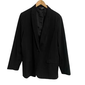 Norma Kamali Single Button Black Blazer Women’s Plus Size 18 Office Business